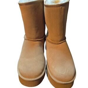 Lamo 9 Brown Women's Fur Insulated Shearling Style Boots Shoes Suede